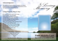 Landscape Funeral Program outside Page 250-318